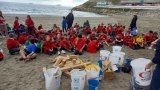 St Anne’s School yearly beach clean up working together with Nautilius project to collect plastic